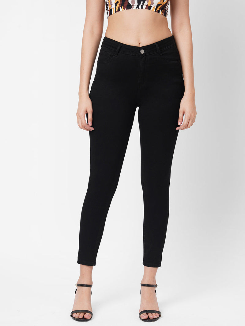 K4014 High-Rise Skinny Jeans - Black