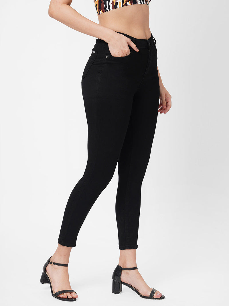 K4014 High-Rise Skinny Jeans - Black