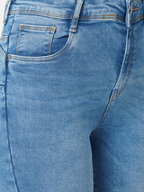 K4068 Mid-Rise Push Up Super Skinny Jeans - Blue