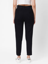 High-Rise Paper Bag Pants - Black