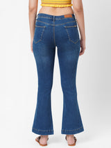 K5013 High-Rise Flared Jeans - Blue