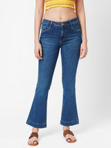 K5013 High-Rise Flared Jeans - Blue