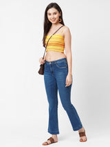 K5013 High-Rise Flared Jeans - Blue