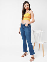 K5013 High-Rise Flared Jeans - Blue