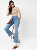 K5013 High-Rise Flared Jeans - Light Blue