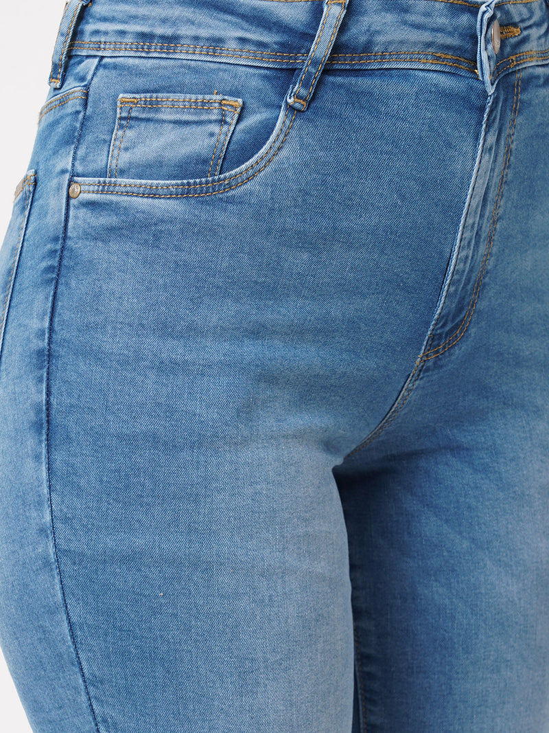 K5013 High-Rise Flared Jeans - Light Blue