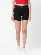 K4041 High-Rise Slim Shorts - Black