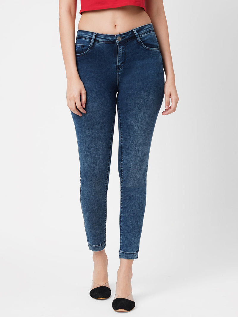 K3051 Mid-Rise Skinny Jeans - Blue