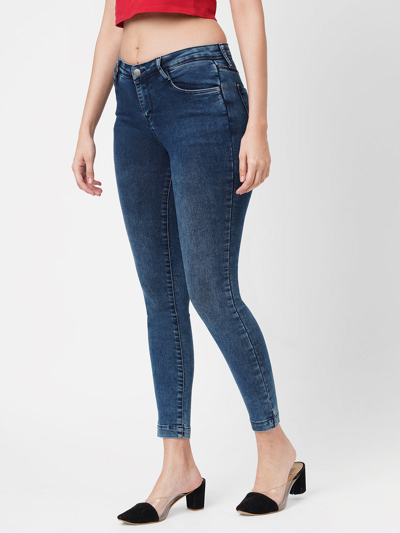 K3051 Mid-Rise Skinny Jeans - Blue