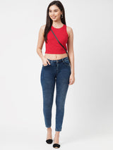 K3051 Mid-Rise Skinny Jeans - Blue