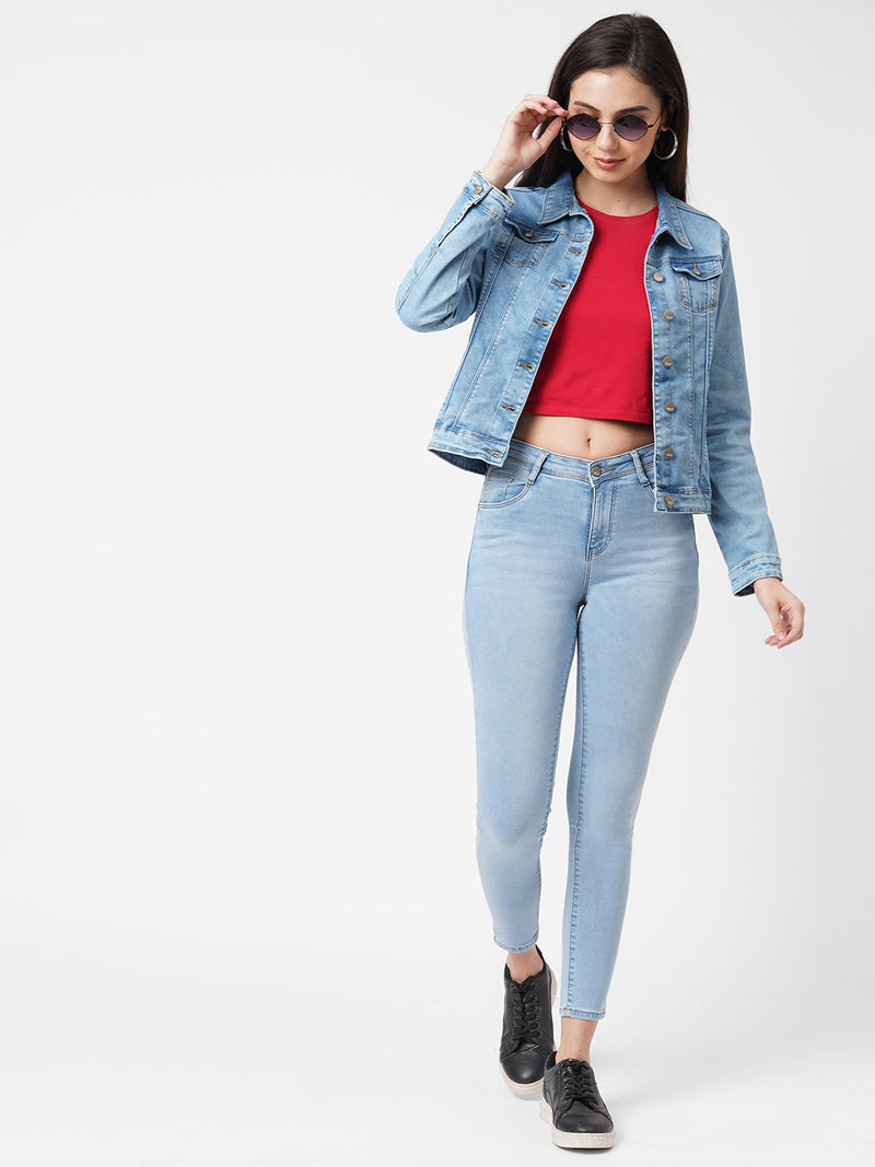 Medium Blue Wovens Denim Jacket - Mid Blue