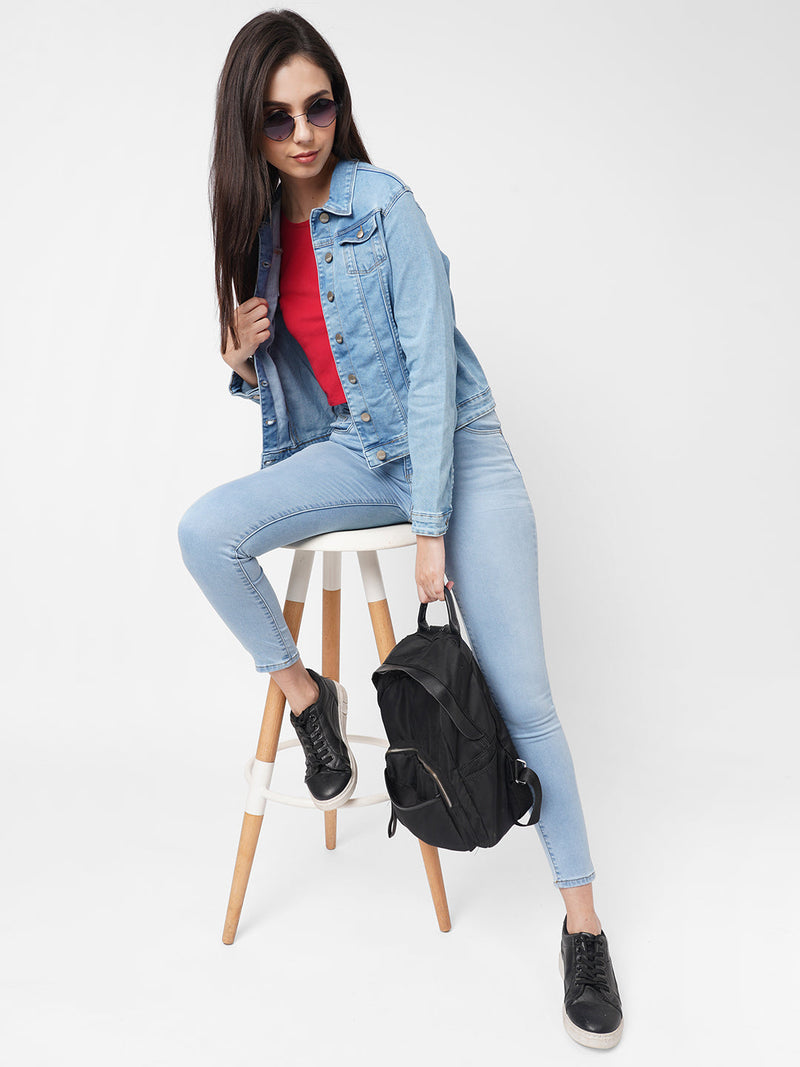 Medium Blue Wovens Denim Jacket - Mid Blue
