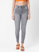 K4014 High-Rise Skinny Jeans - Grey