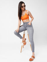 K4014 High-Rise Skinny Jeans - Grey
