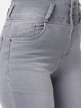 K4014 High-Rise Skinny Jeans - Grey