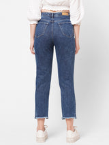 High-Rise Baggy Fit Ripped Jeans - Light Blue