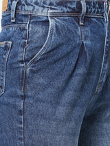 High-Rise Baggy Fit Ripped Jeans - Light Blue