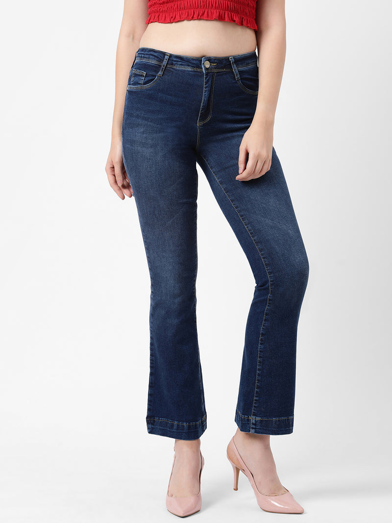 K5013 High-Rise Flared Jeans - Blue