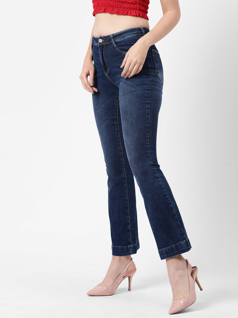 K5013 High-Rise Flared Jeans - Blue