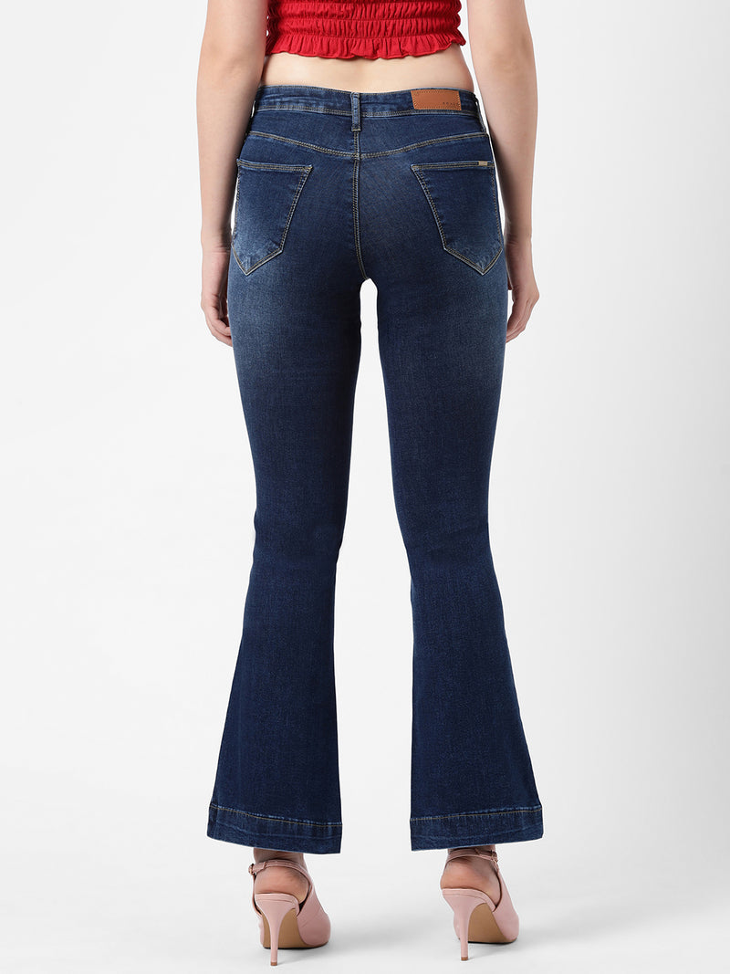 K5013 High-Rise Flared Jeans - Blue