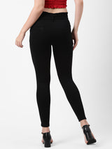 High-Rise Knitted Paper Bag Pants - Black
