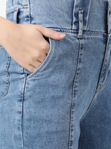 High-Rise Baggy Fit Jeans - Light Blue