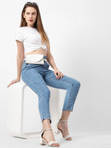 High-Rise Baggy Fit Jeans - Light Blue