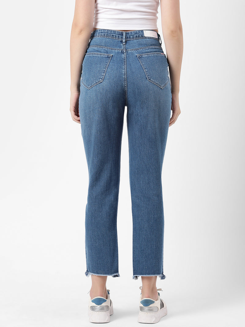 High-Rise Baggy Fit Jeans - Blue
