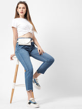 High-Rise Baggy Fit Jeans - Blue