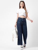 K5031 High-Rise Wide Leg Jeans - Dark Blue