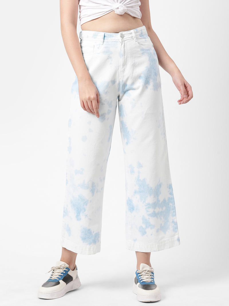 K5031 High-Rise Wide Leg Jeans - Aqua
