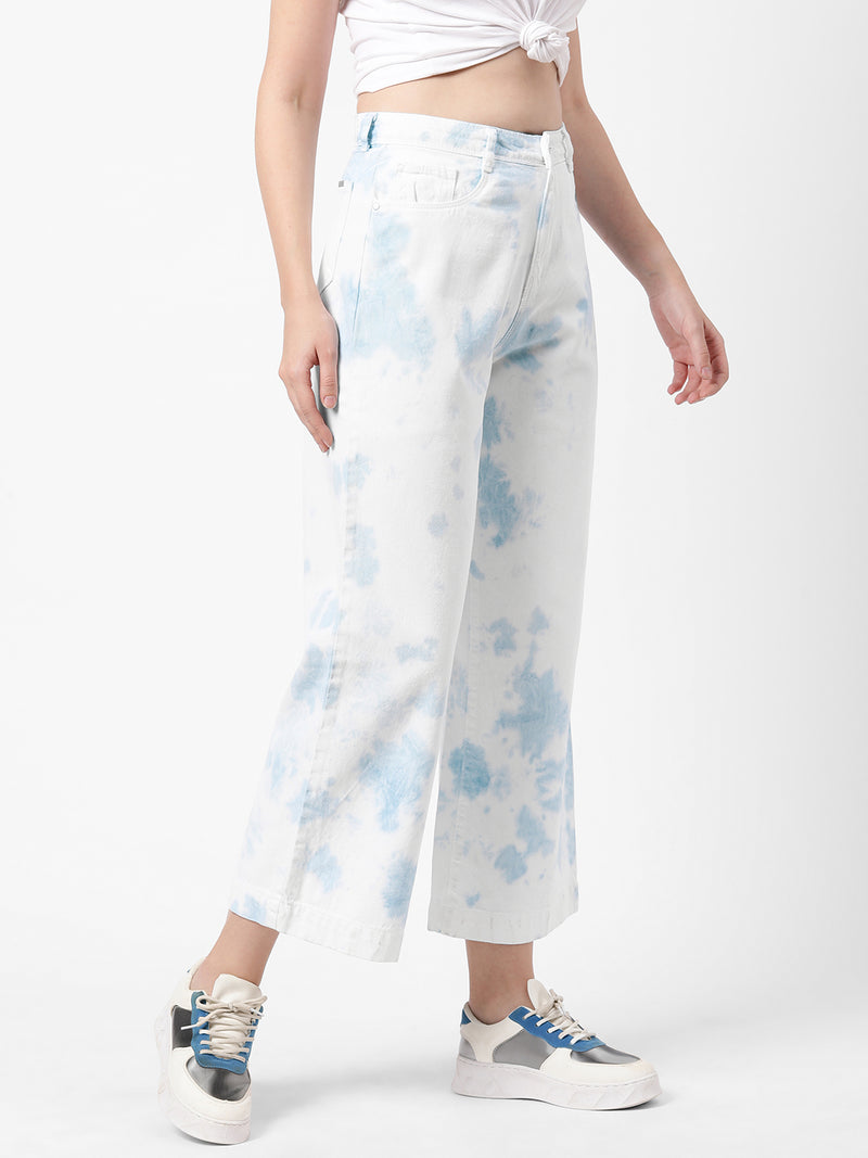 K5031 High-Rise Wide Leg Jeans - Aqua