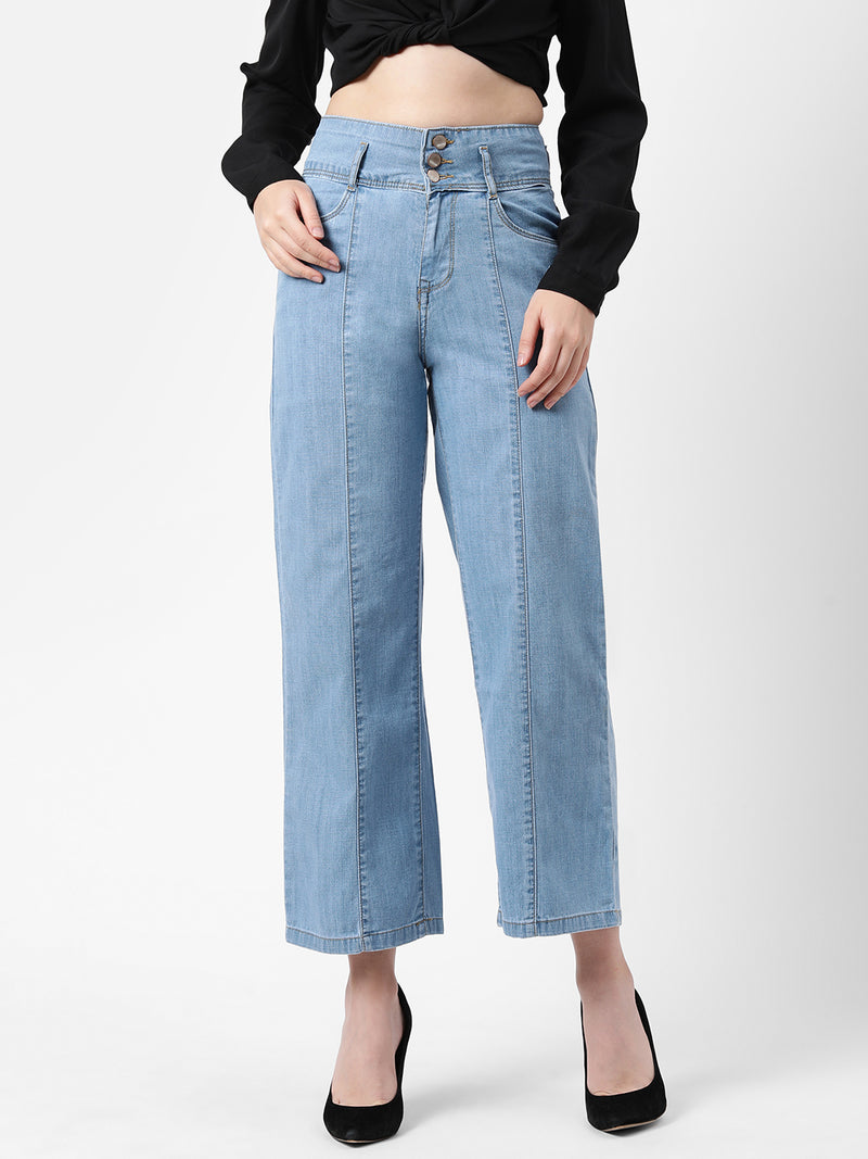 K5031 High-Rise Wide Leg Jeans - Blue