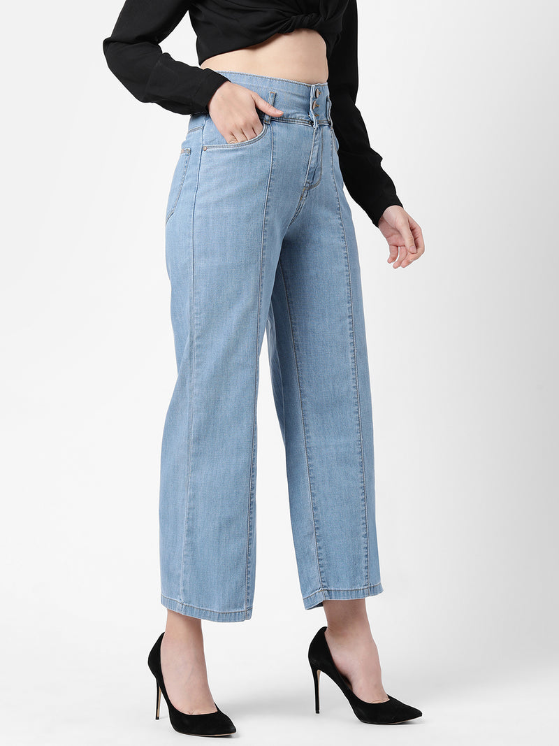 K5031 High-Rise Wide Leg Jeans - Blue