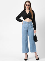 K5031 High-Rise Wide Leg Jeans - Blue