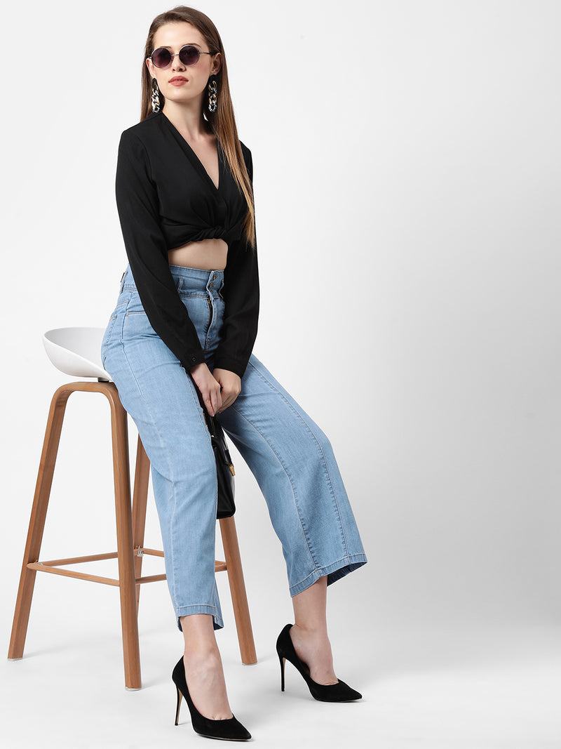 K5031 High-Rise Wide Leg Jeans - Blue