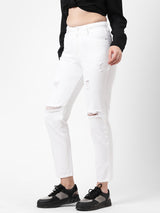 K5085 High Rise Mom Fit - White