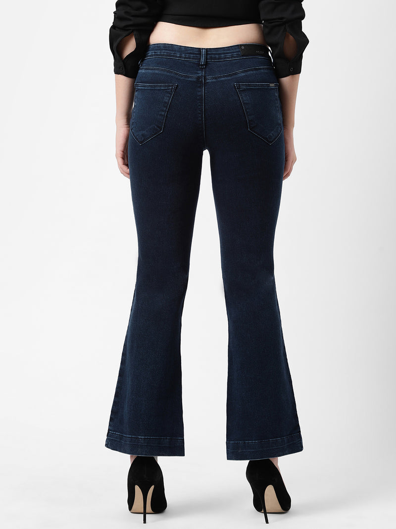 K5013 High-Rise Flared Jeans - Blue