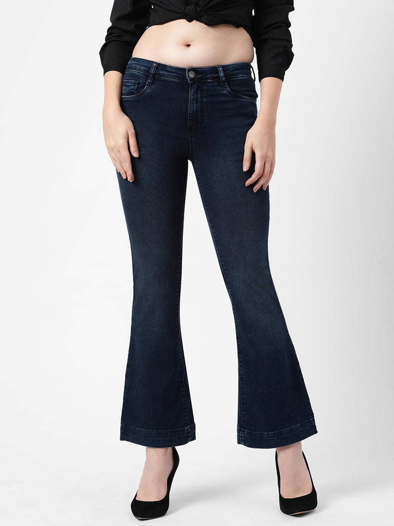K5013 High-Rise Flared Jeans - Blue