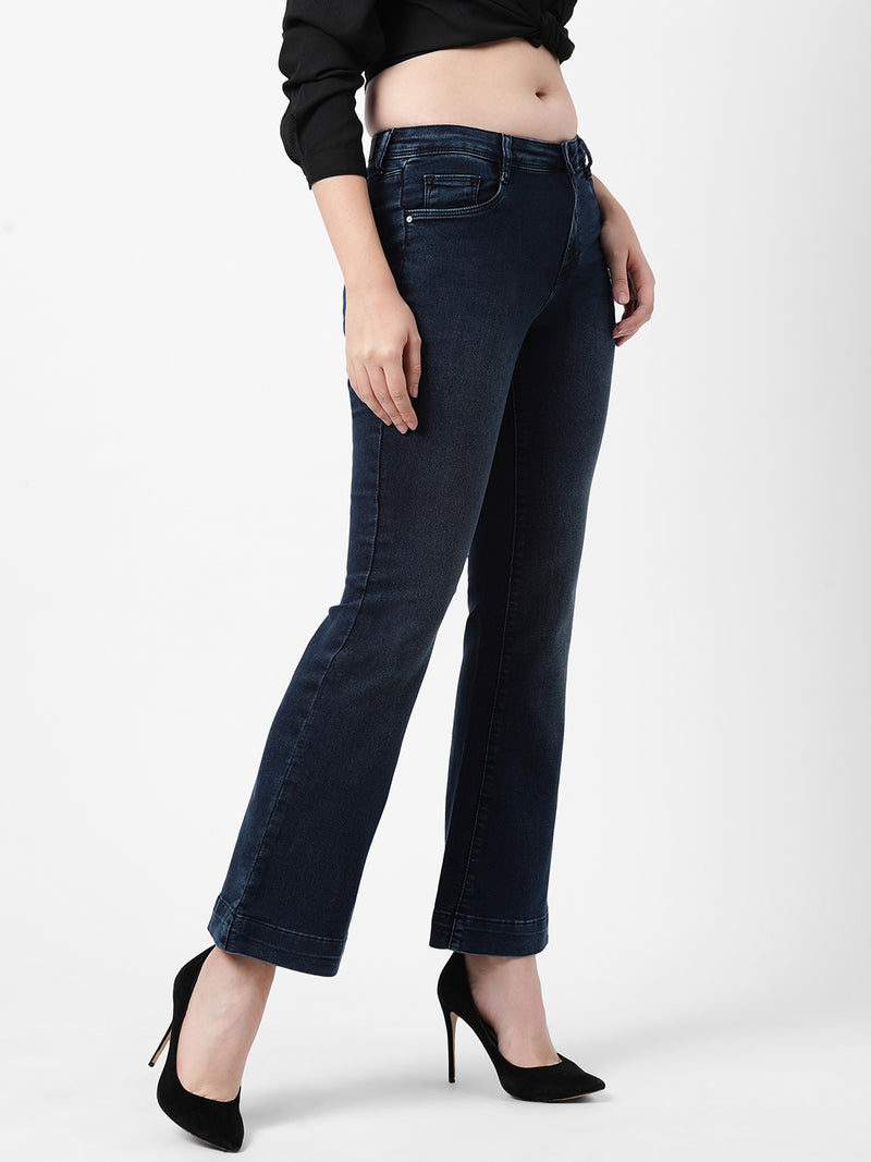 K5013 High-Rise Flared Jeans - Blue