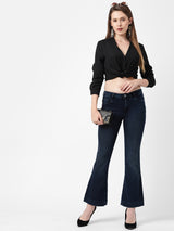 K5013 High-Rise Flared Jeans - Blue