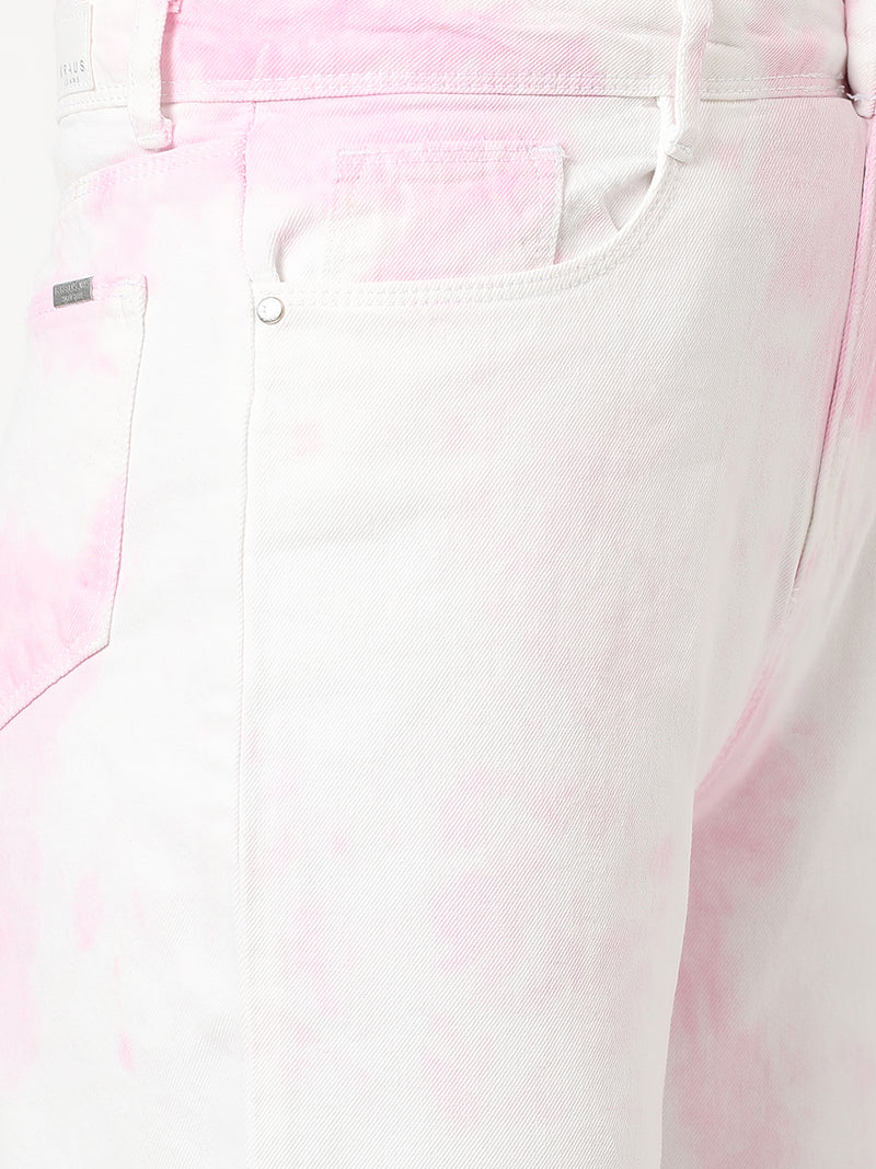 K5031 High-Rise Wide Leg Jeans - Fuchsia