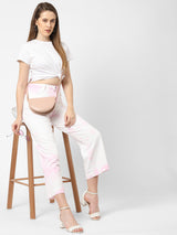 K5031 High-Rise Wide Leg Jeans - Fuchsia