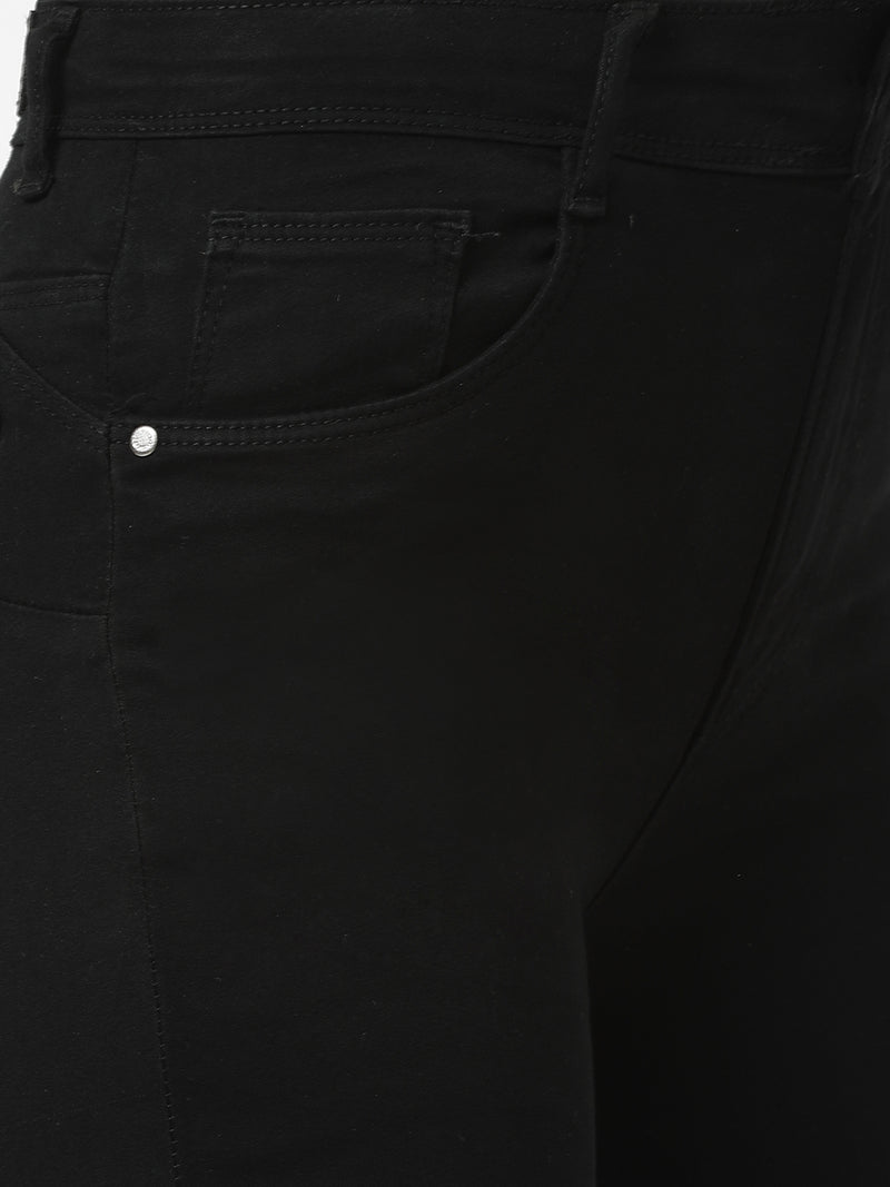 K4068 Mid-Rise Push Up Super Skinny Jeans - Black