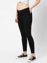 K4068 Mid-Rise Push Up Super Skinny Jeans - Black
