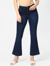 K5013 High-Rise Flared Jeans - Navy