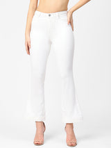 K5013 High-Rise Flared Jeans - White