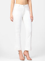 K5013 High-Rise Flared Jeans - White