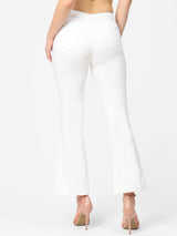 K5013 High-Rise Flared Jeans - White
