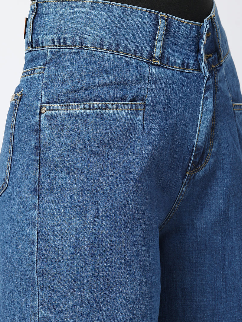 K5031 High-Rise Wide Leg Jeans - Blue
